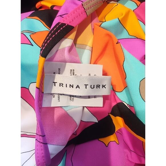 Trina Turk Womens Small Tropical Floral Swim Spa Tunic Cover Up Resort Dress - Picture 6 of 7